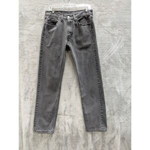 Levis 505 Regular Fit Jeans Mens 31x31 Faded Black Gray Denim Grunge